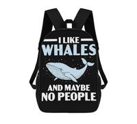sinyumoney I Like Whales Kids School Backpack School Bag 3D Printed School Bag for Boys Elementary And Middle School Students 17inch
