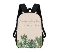 sinyumoney I Love All Plants Rucksack Lightweight Airport College Students Back Pack- Perfect for Travel, Work And Daily Use 17inch