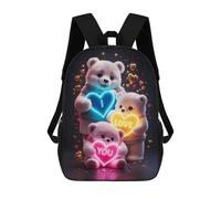 sinyumoney I Love You Bears Backpack School Bag Rucksack Casual Daypacks School Work Travel Bag for Men, Women & Teenage Boys 17inch