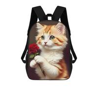 sinyumoney I Meow You - Cat Lover Backpacks Kids School Backpack School Bag 3D Printed School Bag for Boys Elementary And Middle School Students 17inch