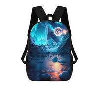 sinyumoney Ice Cold Antarctica Backpack 3D Printed Children's School Backpack for Kids High Capacity Travel Rucksacks Book Bags Kids School Bag Back Pack 17inch