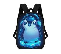 sinyumoney Ice Cold Penguin School Backpack Lightweight Casual Daypack School Backpacks for Boys/Girls/Teenagers 17inch