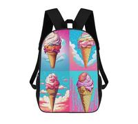 sinyumoney Ice Cream Cones Rucksack Lightweight Airport College Students Back Pack for Girls Boys Teenage 17inch