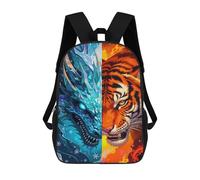sinyumoney Ice Dragon And Fire Tiger Backpack School Lightweight Schoolbag Dayback Bookbag College for Girl, Teen Girls 17inch