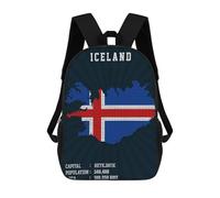 sinyumoney Iceland Map Backpack School High Secondary School Bags Casual Backpack for Teenage Girls Boys Women Men 17inch