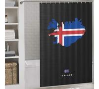 sinyumoney Iceland Map with Flag Bath Shower Curtains Mildew Fabric Polyester Hilarious Bath Curtain for Bathroom Bathtub Apartment Decor 56.30x70.87Inch（143x180cm）