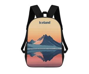 sinyumoney Iceland Mountain Sunset Backpacks 3D Printed School Bag Casual Kids Fashion School Bag for Boys Middle School Students School 17inch