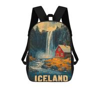 sinyumoney Iceland Waterfall Cabin Backpack School Bag Water Resistant Travel Backpack Computer Bag for Teenage Girls Boys Women Men 17inch