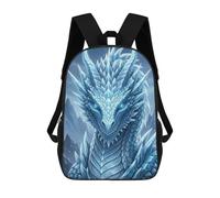 sinyumoney Icy Dragon Portrait Backpack School Bag Secondary Causal Travel High School Bags for Camping Outdoor Adventures And Daily Travel 17inch