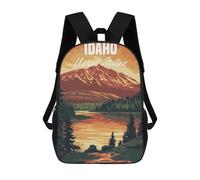 sinyumoney Idaho Mountain Landscape Backpacks Kids School Backpack School Bag 3D Printed School Bag for Boys Elementary And Middle School Students 17inch