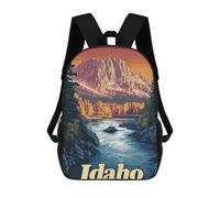 sinyumoney Idaho Mountain River 3D Printed Children's School Backpack for Kids High Capacity Travel Rucksacks Book Bags Kids School Bag Back Pack 17inch