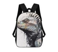 sinyumoney Iguana Beauty Black Ink School Backpack 3D Printed School Bags Boys Girls Laptop Backpack for Kids/Students/Adults 17inch