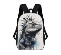 sinyumoney Iguana Beauty Inked Lizard Children's School Backpack Fashion Casual 17inch 3D Printed School Bags Boy School Backpack Large Backpack