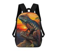sinyumoney Iguana in Sunset Backpack School Lightweight Casual Daypack School Backpacks for Boys/Girls/Teenagers 17inch