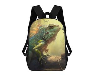sinyumoney Iguana in The Sunlight Children's School Backpack 3D Printed for Kids Travel Rucksacks Book Bags for Boys Elementary School Students 17inch