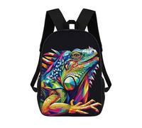 sinyumoney Iguana Wpap Pop Art Children's Backpack, 3D Printed School Backpack, Backpack for Boys Girls, Adjustable School Bag for Primary School 17inch