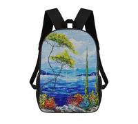 sinyumoney Illusion of Silence School Bags School Secondary High School College Backpack Travel for Girl, Teen Girls 17inch