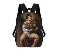 sinyumoney Immortal Fruit - Man with Fruit Basket School Bags Large Lightweight Casual Backpack- Perfect for Travel, Work And Daily Use 17inch