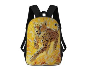 sinyumoney Impasto Cheetah Running - Bold Brushstroke Art School Bags Lightweight Schoolbag Dayback Bookbag College for Teenage Girls Boys Women Men 17inch