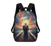 sinyumoney Impressionist Inspired The Scream Backpacks 3D Printed Kids School Backpack School Bag Fashion Rucksacks for Boys Elementary And Middle School Students 17inch