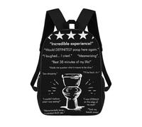 sinyumoney INCREDIBLE TOILET BLACK Backpack School Bag Lightweight Schoolbag Dayback Bookbag College for Men/Women 17inch