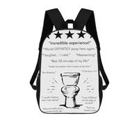 sinyumoney INCREDIBLE TOILET WHITE Backpack School Bag School Secondary High School College Backpack Travel for Teenage Girls Boys Women Men 17inch
