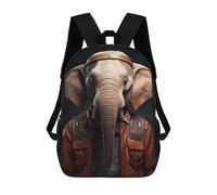 sinyumoney Indian Elephant Animal Art School Bag Backpack Teen Schoolbag 3D Printing Adjustable Schoolbag Fashion Pocket Bag for Kids Boys Girls Students And Teenagers Fans 17inch
