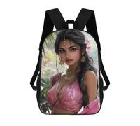 sinyumoney Indian Woman in Pink Sari Rucksack High Secondary School Bags Casual Backpack for Girls Boys Teenage 17inch
