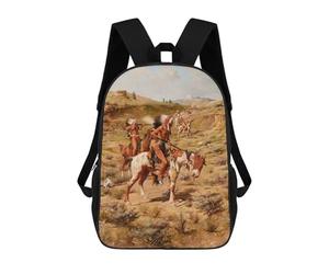 sinyumoney Indians In Battle Backpack School Business Durable Laptop Bag for Camping Outdoor Adventures And Daily Travel 17inch