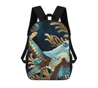 sinyumoney Indigo Octopus School Backpack Water Resistant School Bag Business Backpack for Girls Boys Teenage 17inch