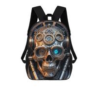 sinyumoney Industrial Steampunk Skull Kids Backpack Fashion Fun Backpack Book Bag for Boys And Teenager 3D Printed School Bags for Boys 17inch