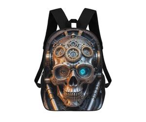 sinyumoney Industrial Steampunk Skull Kids Backpack Fashion Fun Backpack Book Bag for Boys And Teenager 3D Printed School Bags for Boys 17inch