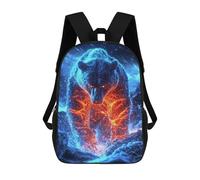 sinyumoney Infernal Winter - The Neon Bear Awakens Backpack School Backpack Kids School Bag Large Capacity Kids Backpack for School Rucksack 3D Book Bag Gifts for Kids 17inch