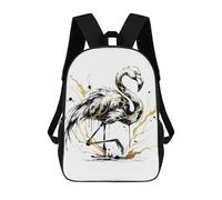 sinyumoney Ink Flamingo School Backpack School Secondary High School College Backpack Travel for Men/Women 17inch