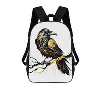sinyumoney Ink Raven School Backpack 3D Printed School Bags Boys Girls Laptop Backpack for Kids/Students/Adults 17inch