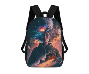 sinyumoney Inner Chaos A Digital Art Exploration Backpack School Lightweight Casual Daypack School Backpacks for Teenage Girls Boys Women Men 17inch