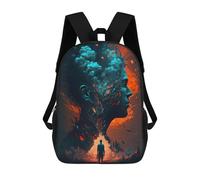 sinyumoney Inner Fire A Journey Within School Bag Backpack Teen Schoolbag 3D Printing Adjustable Schoolbag Fashion Pocket Bag for Kids Boys Girls Students And Teenagers Fans 17inch