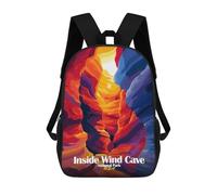 sinyumoney Inside Wind Cave National Park Art School Bag Backpack Teen Schoolbag 3D Printing Adjustable Schoolbag Fashion Pocket Bag for Kids Boys Girls Students And Teenagers Fans 17inch