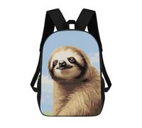 sinyumoney Inspirational Sloth Pixel School Bag Bookbag 3D Printed Children's Backpacks for Kids Boy Girl Book Bags Kids School Bag Travel Rucksacks 17inch