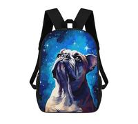sinyumoney Inspiring French Bulldog Children's Backpack, 3D Printed School Backpack, Backpack for Boys Girls, Adjustable School Bag for Primary School 17inch