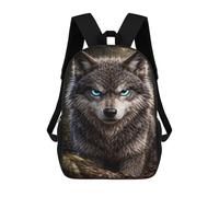 sinyumoney Intense Wolf Portrait with Glowing Eyes School Bags School Secondary High School College Backpack Travel for Girl, Teen Girls 17inch