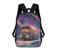 sinyumoney Interstellar Bus Journey Kids Backpack, School Bag for Boys And Teenager, Gifts Travel Backpack Schoolbag Backpack Bookbag 17inch