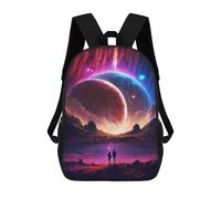 sinyumoney Interstellar Couple Backpacks Children's Backpacks School Bag 3D Printed Children's School Backpack Fashion Travel Backpacks for Kids Elementary Middle School 17inch