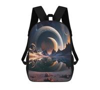 sinyumoney Interstellar Saturn Mirage Backpack School Bag Secondary Causal Travel High School Bags for School/Work/Travel 17inch