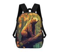 sinyumoney Into The Wild BearKing 2 Children's Backpacks School Backpack 3D Printed for Kids Travel Rucksacks Book Bags Kids 17inch School Bag