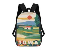 sinyumoney Iowa Travel Country Poster Rucksack Water Resistant Travel Backpack Computer Bag for School/Work/Travel 17inch