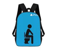 sinyumoney IPoop Funny Bathroom Backpack School Bag Daypacks Business Backpack Water Resistant Bookbag for Men/Women 17inch