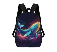 sinyumoney Iridescent Cosmic Whale Kids Backpack Girls 3D School Bags, Children's Rucksack Toddler Schoolbag,Casual Daypacks Fashion Bookbag Bag 17inch