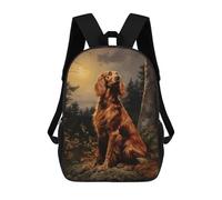 sinyumoney Irish Setter at Night 17 Inch Backpack School Bag Rucksack for Girls Boys Large Capacity Kids Back Pack Lightweight School Bags for Children Students