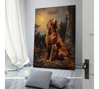 sinyumoney Irish Setter at Night Wall Pictures Bedroom for Gifts Bathroom Home Kitchen Office Decor Canvas Art 20x30inch(50x75cm)